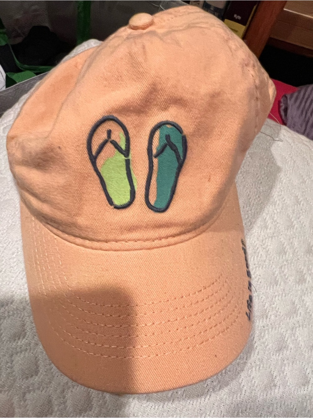Life Is Good Peach Cap with Flip-Flop Embroidery